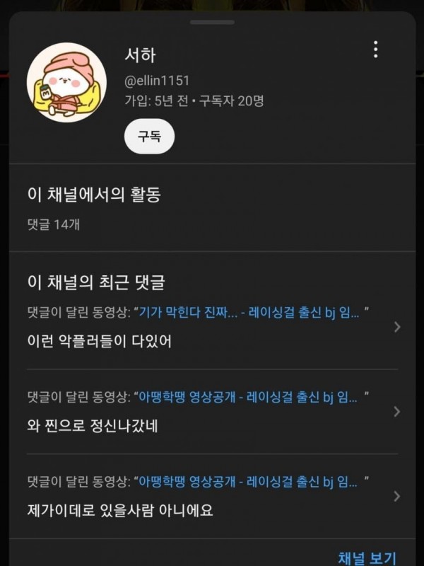 임블리 초등학생 딸이 남긴 댓글