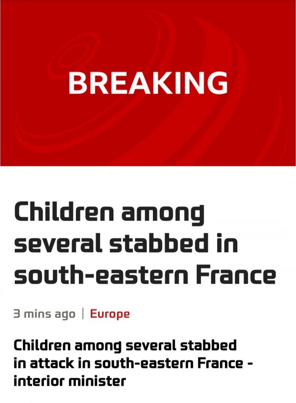 Screenshot_20230608_175613_BBC News.jpg BBC속보)흉기난동으로 3살 어린이 4명을 포함해 6명 부상